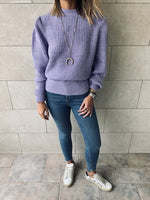 Lilac Open Back Tie Pullover