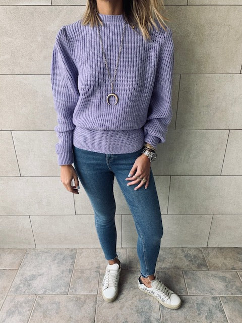 Lilac Open Back Tie Pullover