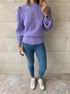 Lilac Open Back Tie Pullover
