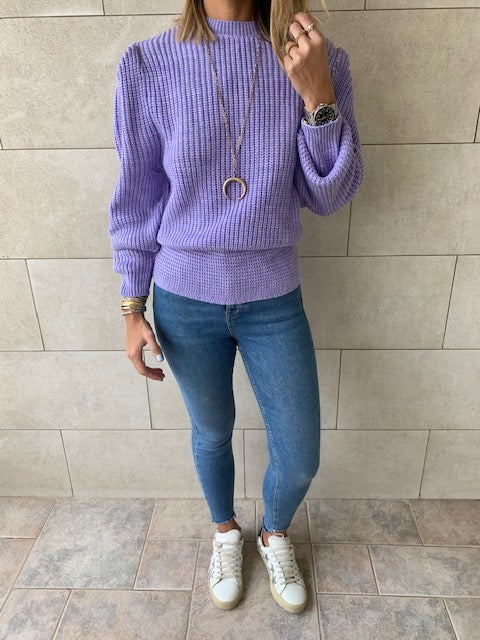 Lilac Open Back Tie Pullover