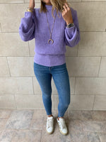 Lilac Open Back Tie Pullover