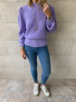 Lilac Open Back Tie Pullover