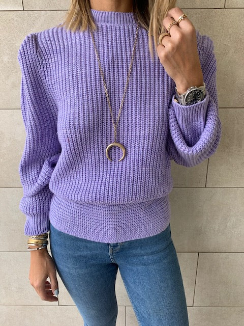 Lilac Open Back Tie Pullover