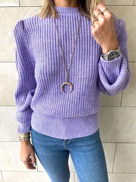 Lilac Open Back Tie Pullover