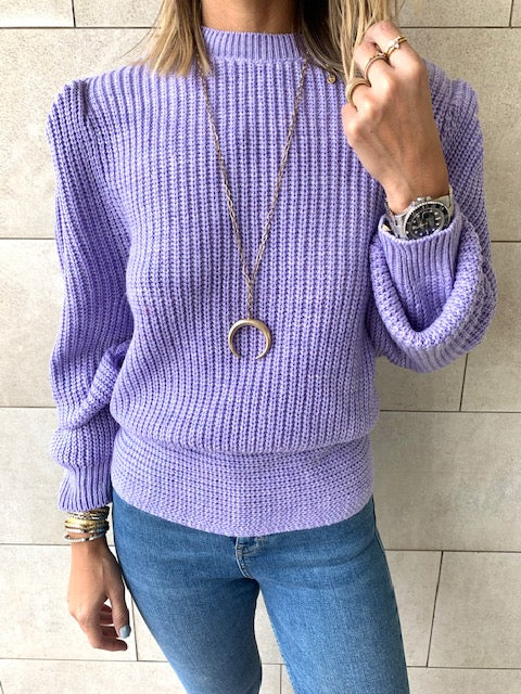 Lilac Open Back Tie Pullover
