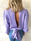 Lilac Open Back Tie Pullover