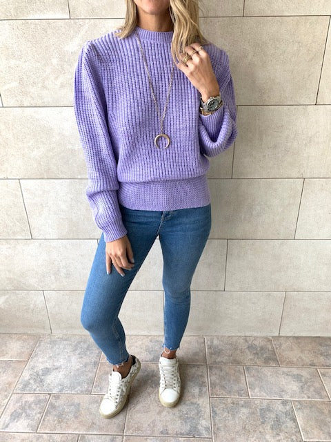 Lilac Open Back Tie Pullover