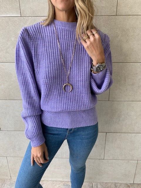 Lilac Open Back Tie Pullover