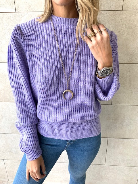 Lilac Open Back Tie Pullover