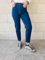 Dark Blue Slim Mom Jeans