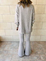 Grey Split Hem Knit Set