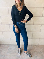 Black Ribbed Essential Knit