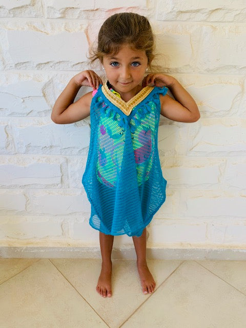 MINI FRILLU Turquoise Coverup
