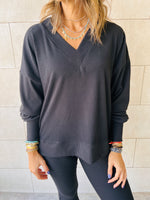 Black Split Hem Knit Set