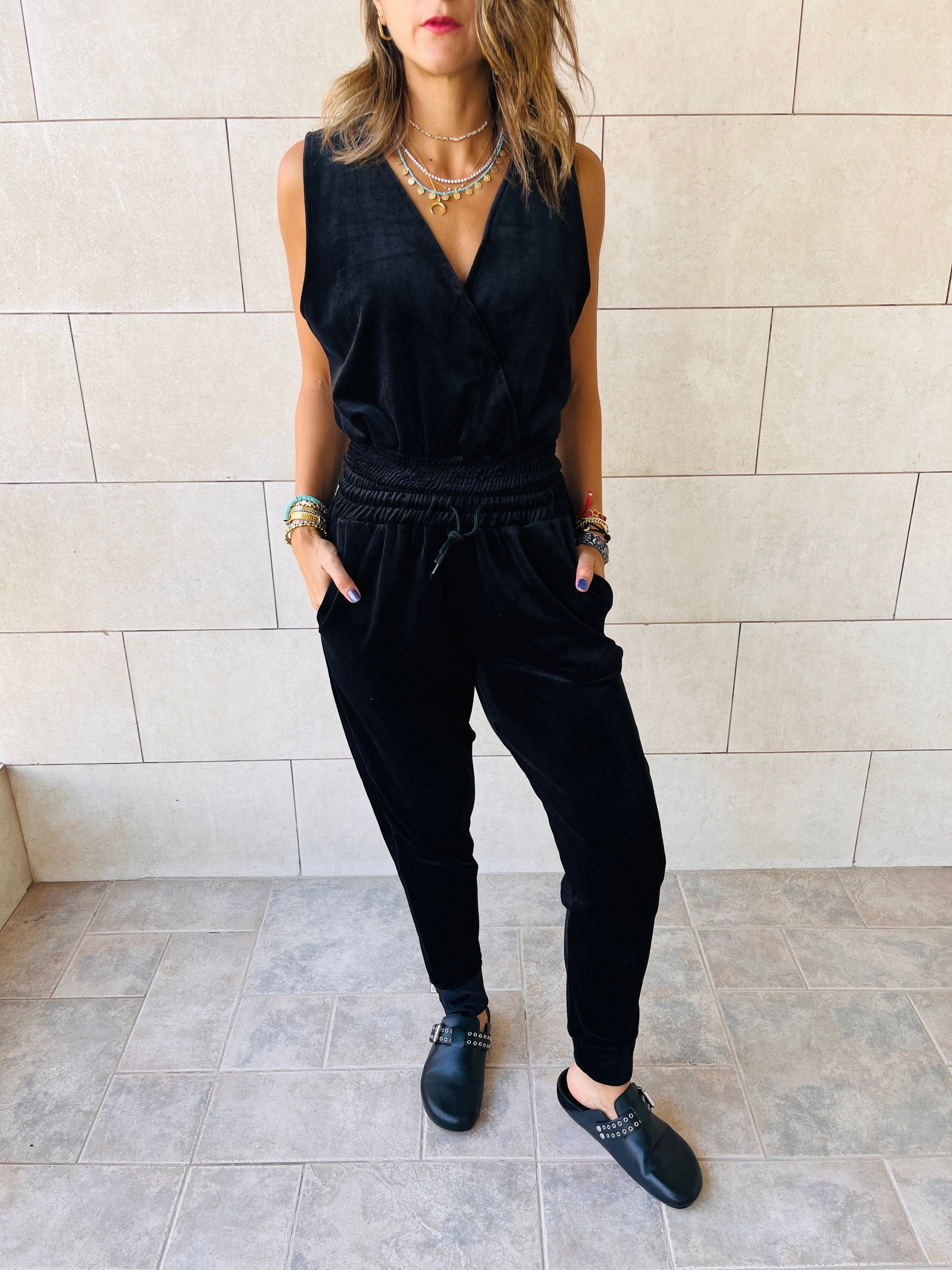 Black Velour Corduroy Set