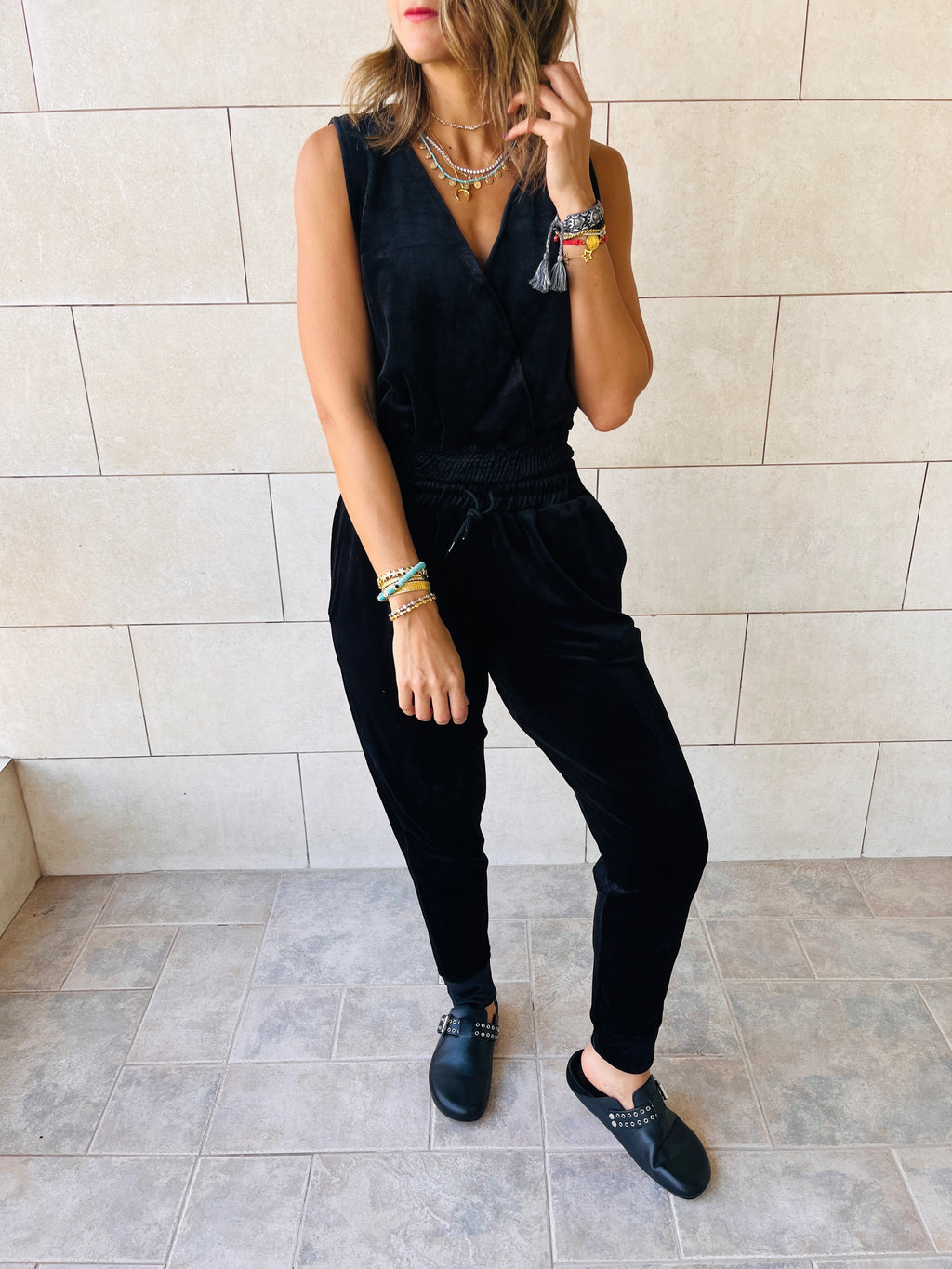 Black Velour Corduroy Set