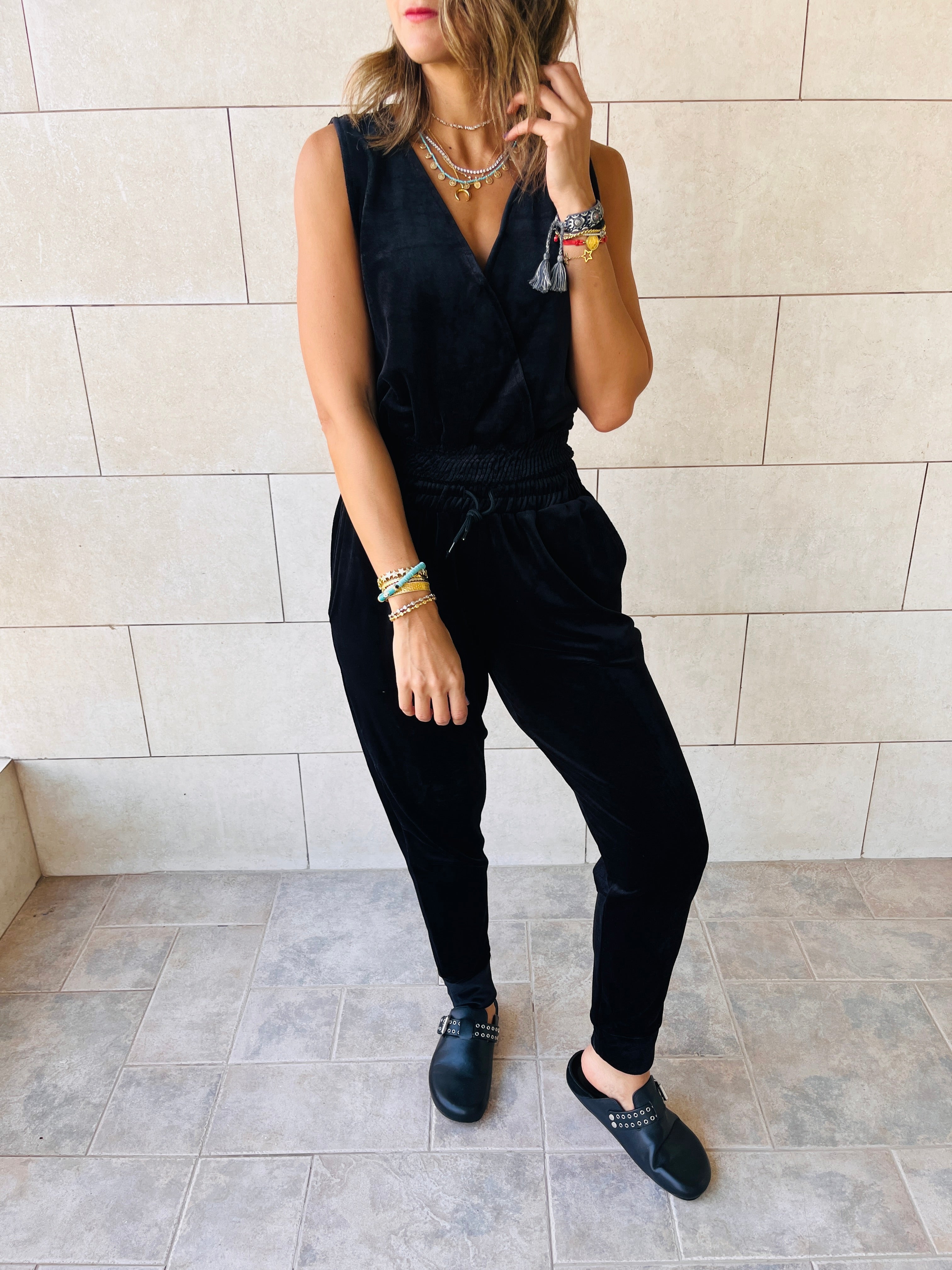 Black Velour Corduroy Set