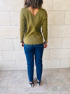Olive Ribbed Essential Knit