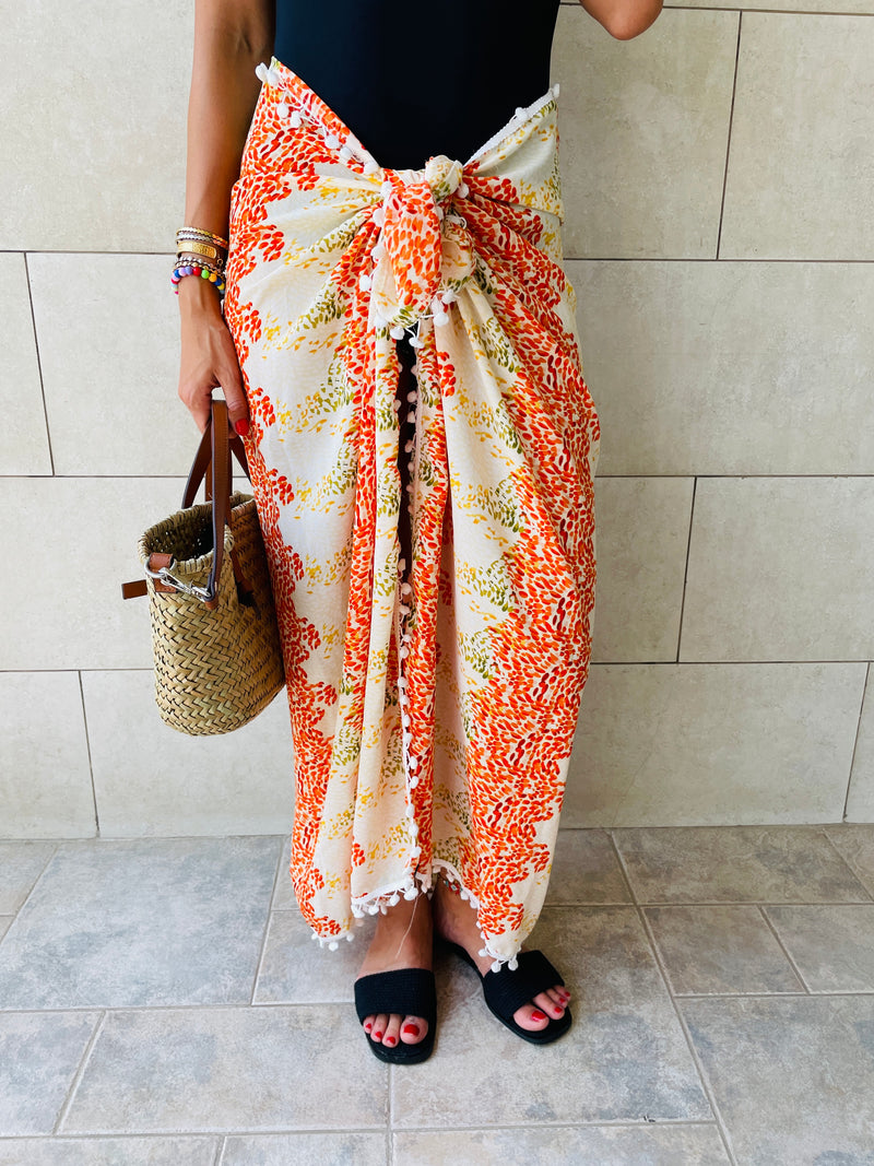 Orange Confetti Pareo Beach Wrap
