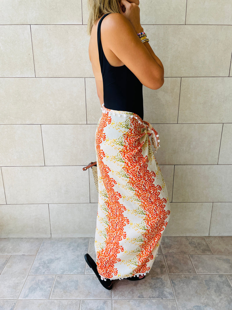 Orange Confetti Pareo Beach Wrap