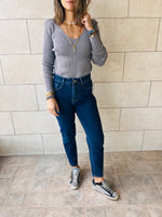 Grey Ribbed Essential Knit