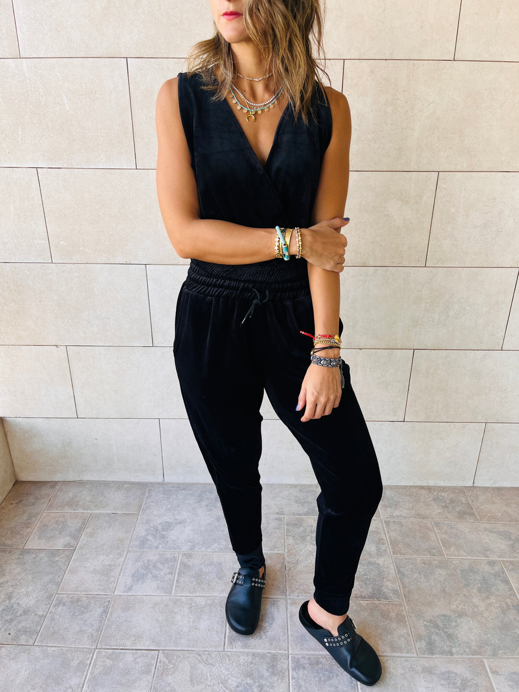 Black Velour Corduroy Set