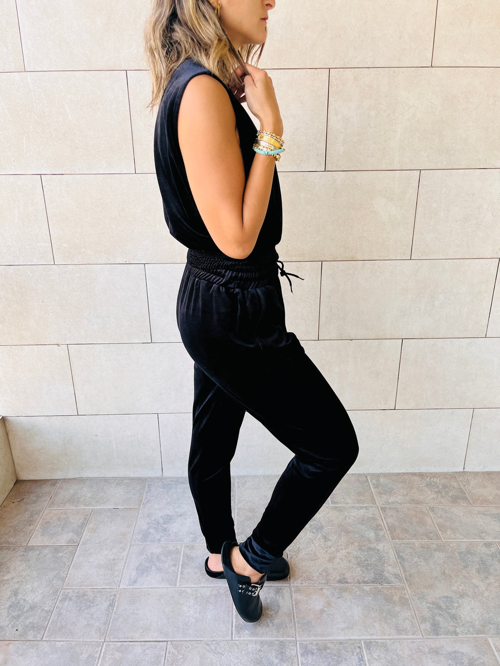 Black Velour Corduroy Set