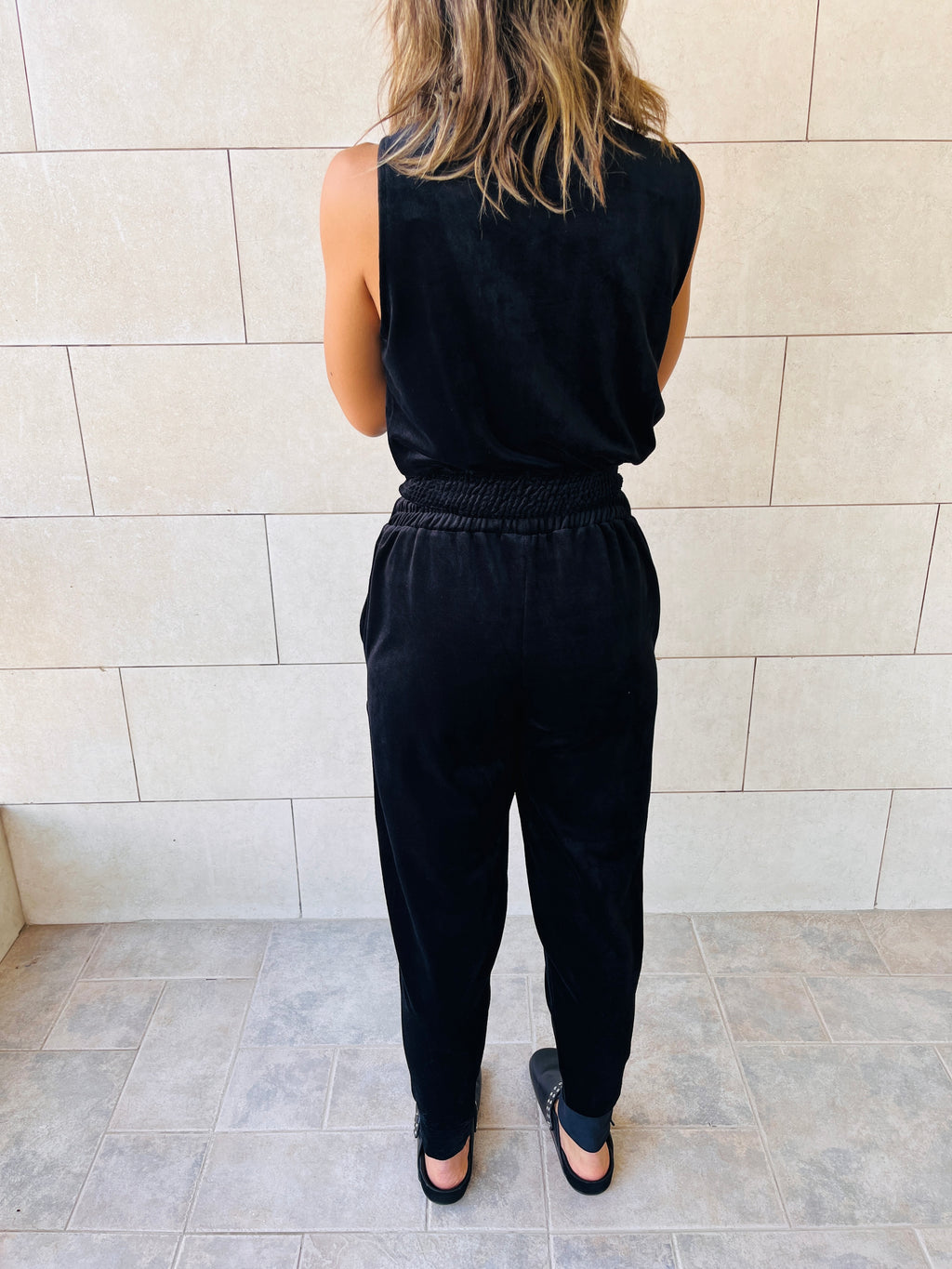Black Velour Corduroy Set