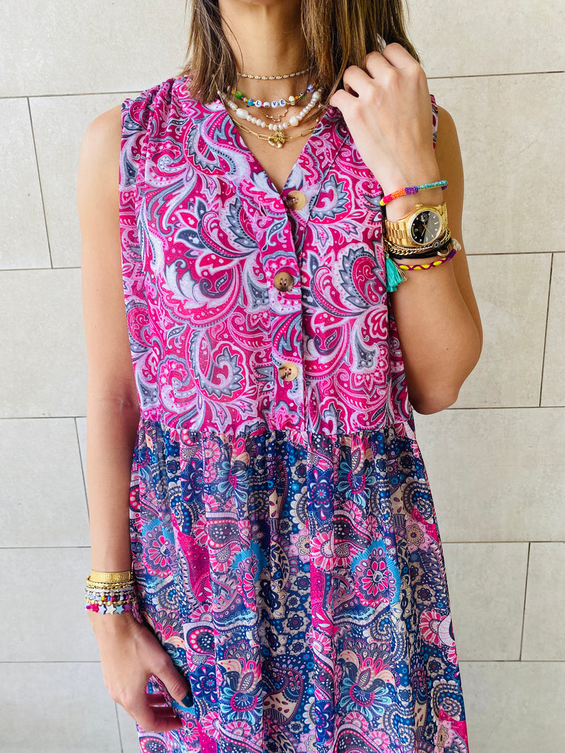 Combined Paisley Dress Set