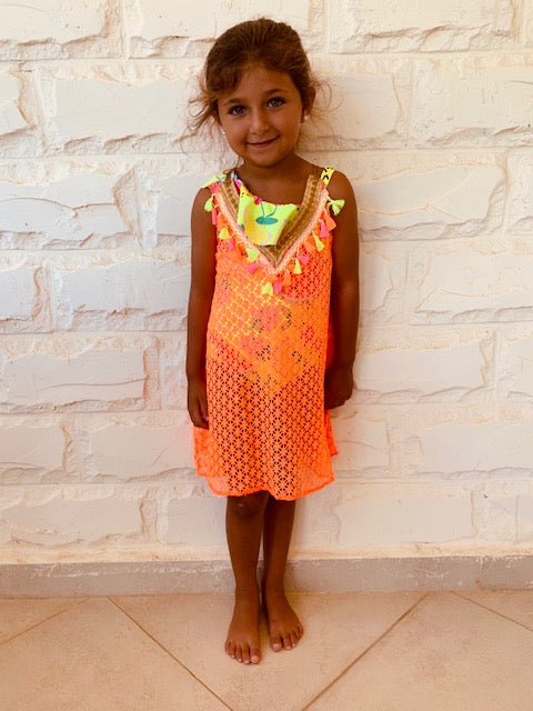 MINI FRILLU Orange Coverup