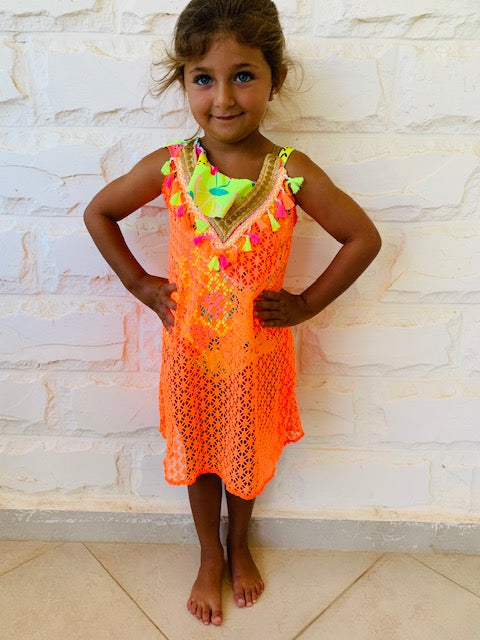 MINI FRILLU Orange Coverup