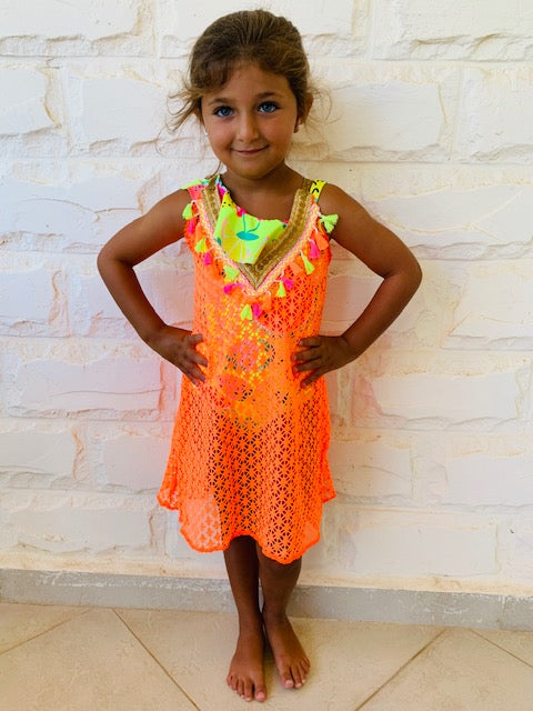 MINI FRILLU Orange Coverup