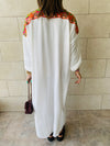 White Embroidered Back Dress