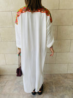 White Embroidered Back Dress