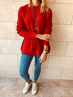 Rouge Tie Waist Pullover
