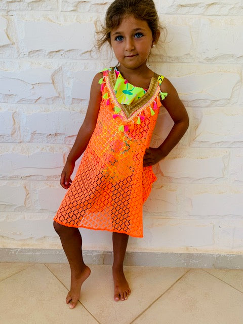 MINI FRILLU Orange Coverup