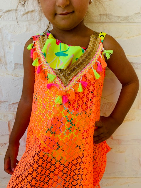 MINI FRILLU Orange Coverup