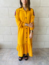 Mustard Embroidered Back Dress