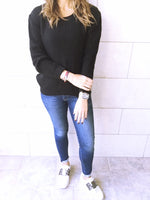 Black Ripped Back Pullover