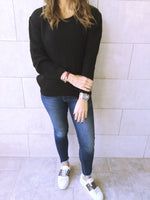 Black Ripped Back Pullover