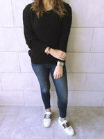 Black Ripped Back Pullover
