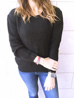 Black Ripped Back Pullover