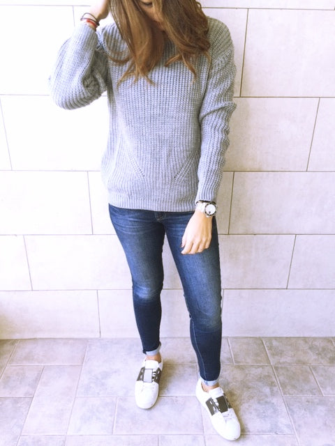 Grey Ripped Back Pullover