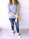 Grey Ripped Back Pullover