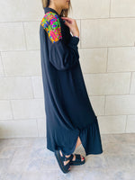 Black Embroidered Back Dress