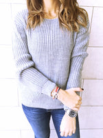 Grey Ripped Back Pullover