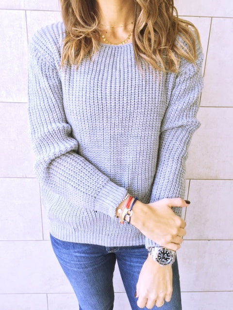 Grey Ripped Back Pullover