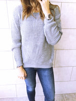 Grey Ripped Back Pullover