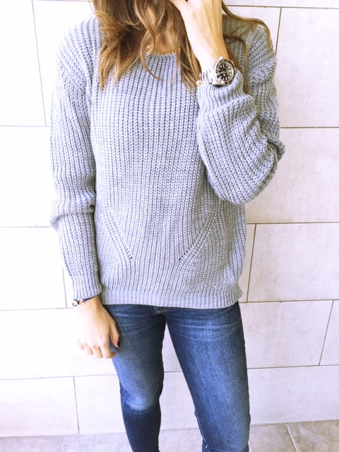 Grey Ripped Back Pullover