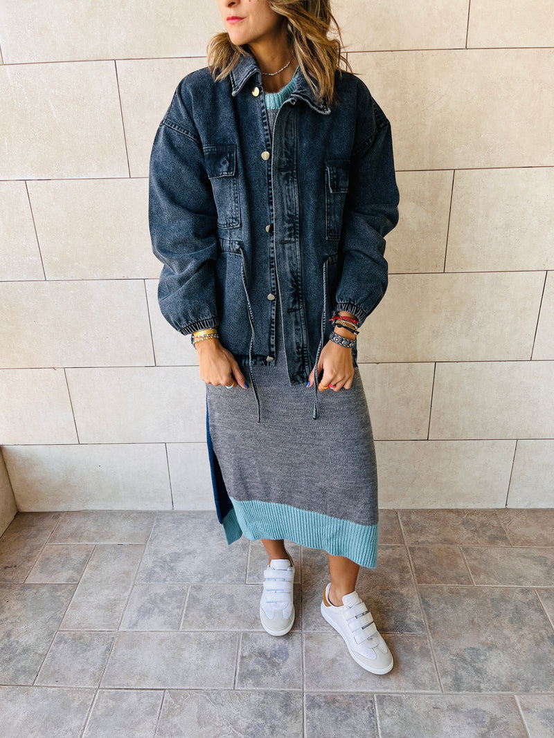 Grey Traveler Denim Jacket – Frillu - Main Image